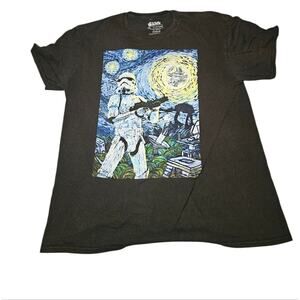 XL Mens V Fifth Sun Black Starry Night Stormtrooper & Endor Tee, Used